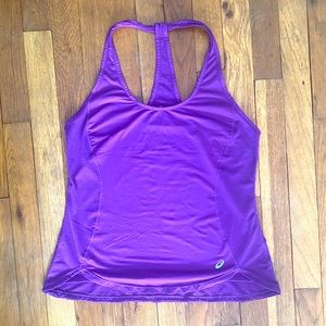 Small purple ASICS racerback workout top.